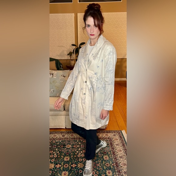 Spirit House Blue Gray Ivory Coat Size Small - Picture 4 of 10